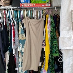 Tan above knee dress